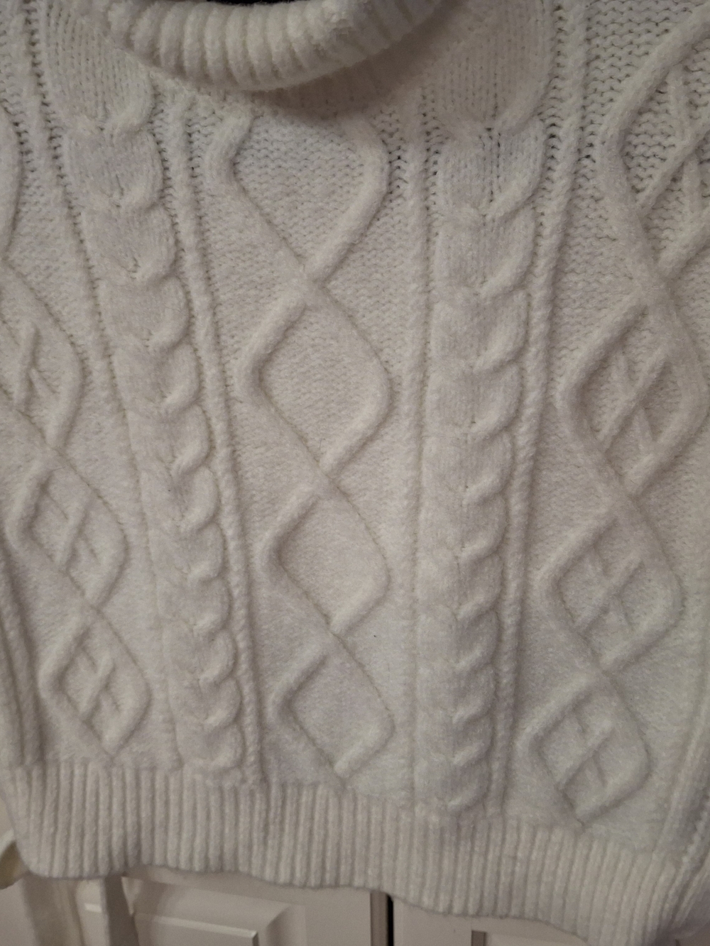 Cider Ivory Cable Knit Turtleneck Sweater Vest - Picture 2 of 13